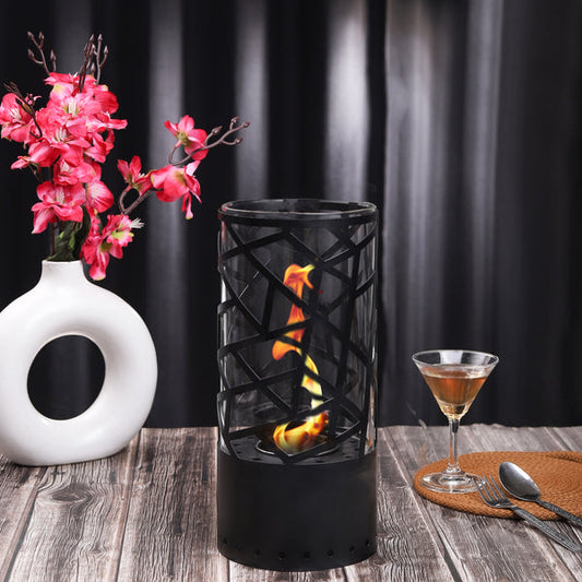 Emberglow Black Tabletop Fire pit - Portable clean burning fireplace